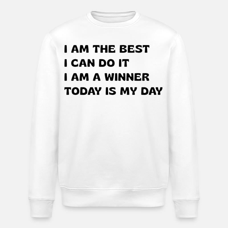 Powerful Affirmations - Stanley/Stella ROLLER Unisex Organic Sweatshirt - white