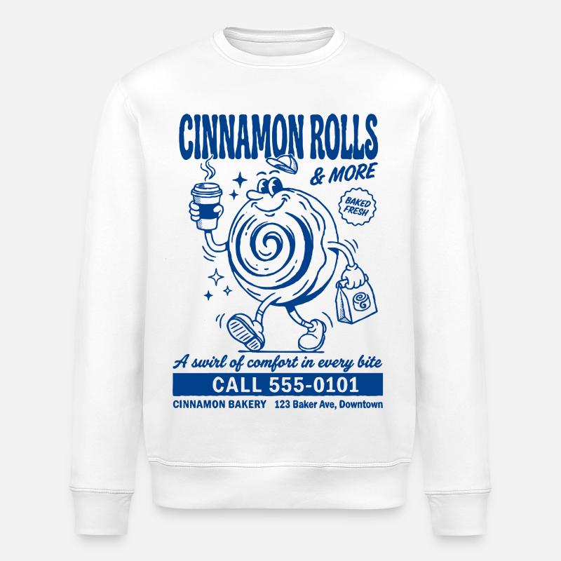 Retro Cinnamon Roll Bakery - Stanley/Stella Unisex Bio-Sweatshirt ROLLER - Weiß