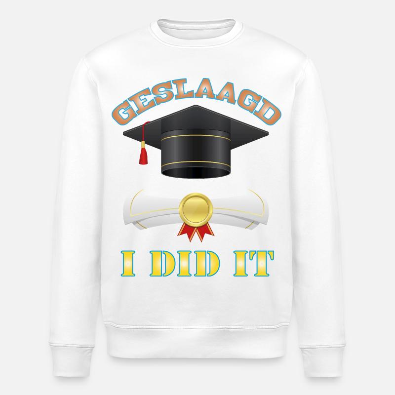 SucceededIdidit - Stanley/Stella ROLLER Unisex Organic Sweatshirt - white