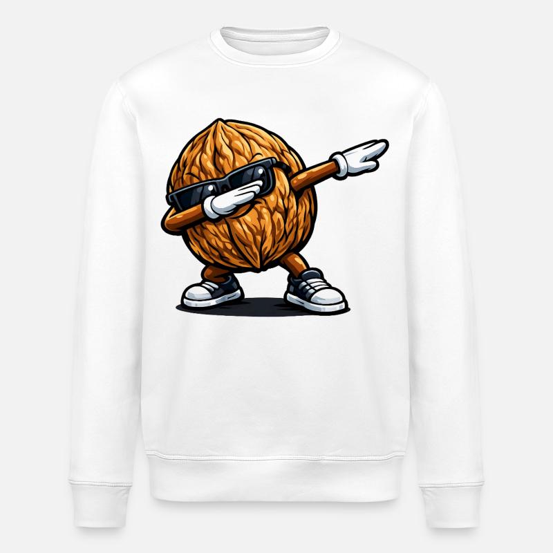 Dabbing Walnuss - Stanley/Stella Unisex Bio-Sweatshirt ROLLER - Weiß