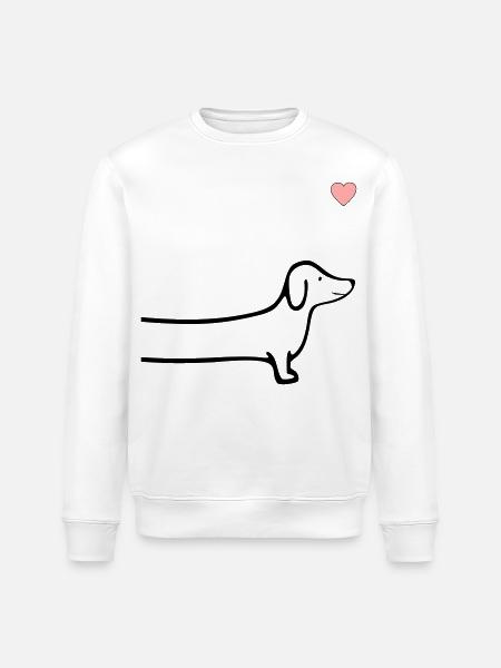 Chiens Cœur de teckel - Sweat bio ROLLER Stanley/Stella Unisexe - blanc