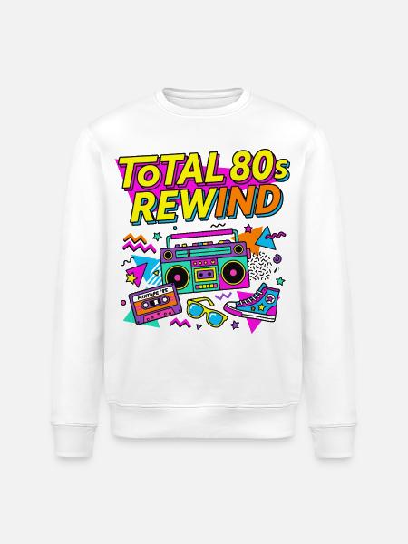 Total 80s Rewind - Stanley/Stella Unisex Bio-Sweatshirt ROLLER - Weiß