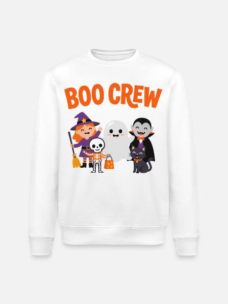 Boo Crew Halloween-Freunde - Stanley/Stella Unisex Bio-Sweatshirt ROLLER - Weiß