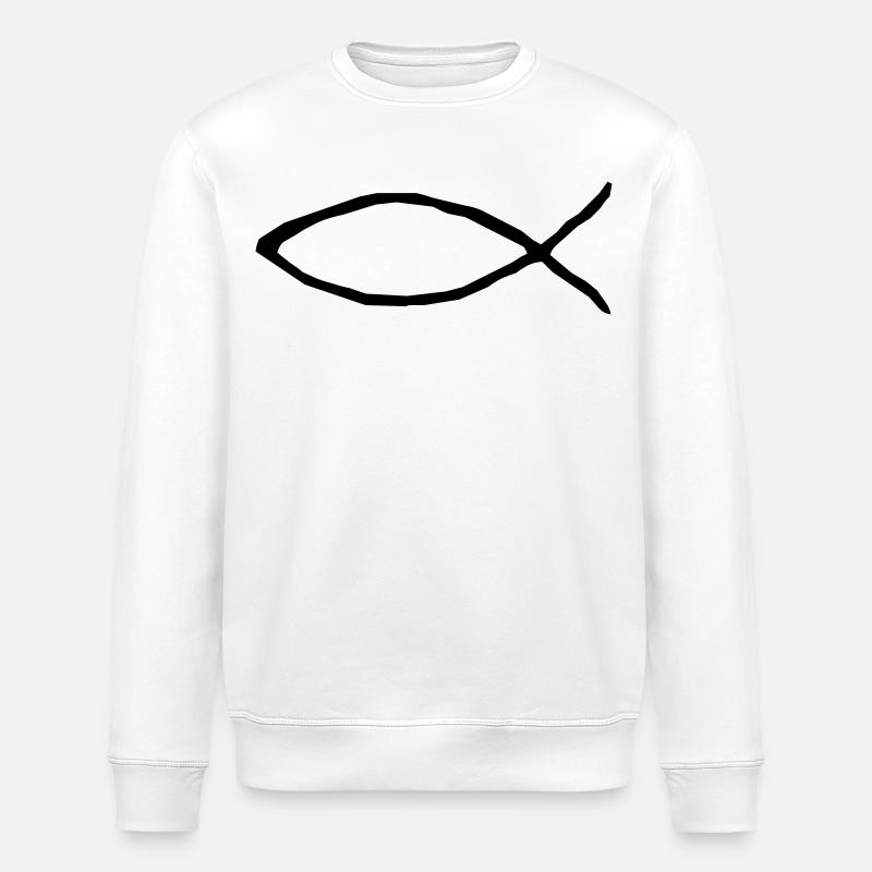 Christlicher Fisch - Stanley/Stella Unisex Bio-Sweatshirt ROLLER - Weiß