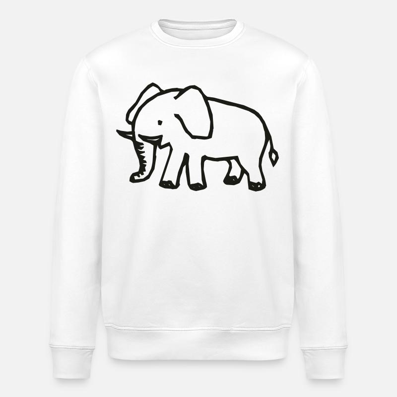 Éléphant - Sweat bio ROLLER Stanley/Stella Unisexe - blanc