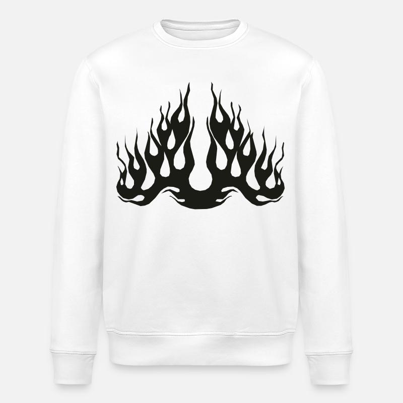 Flammen Tribal Style - Stanley/Stella Unisex Bio-Sweatshirt ROLLER - Weiß