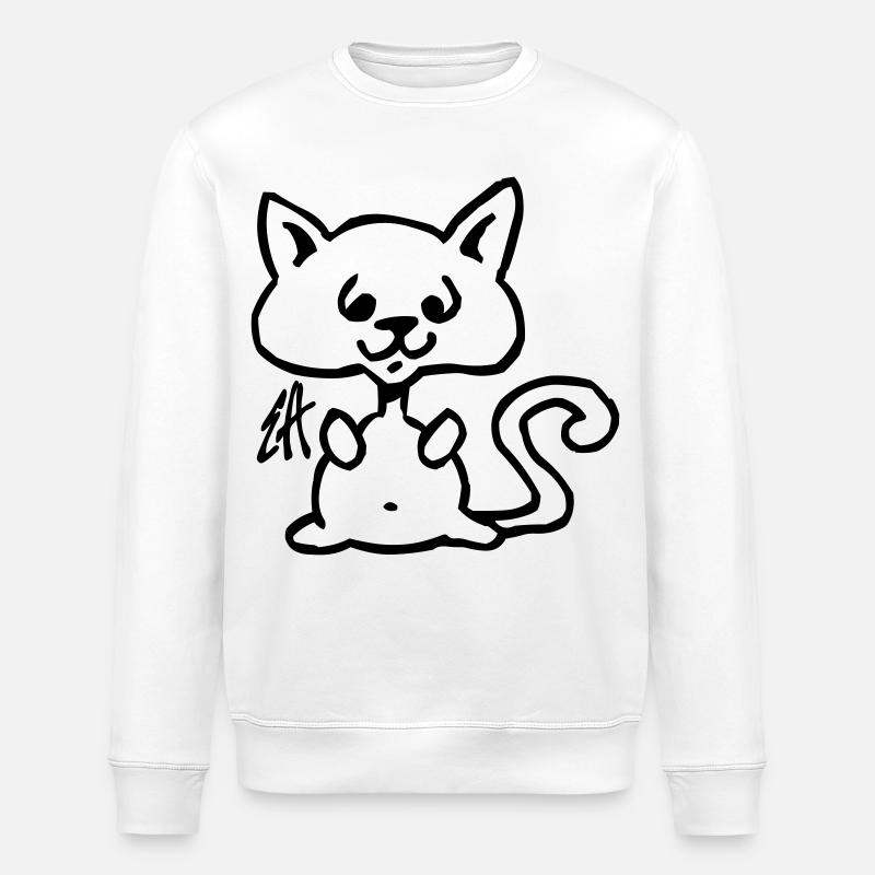 Chat - Sweat bio ROLLER Stanley/Stella Unisexe - blanc