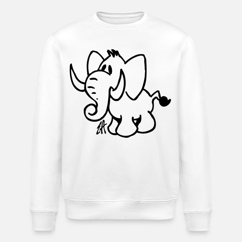 Elephant - Stanley/Stella ROLLER Unisex Organic Sweatshirt - white