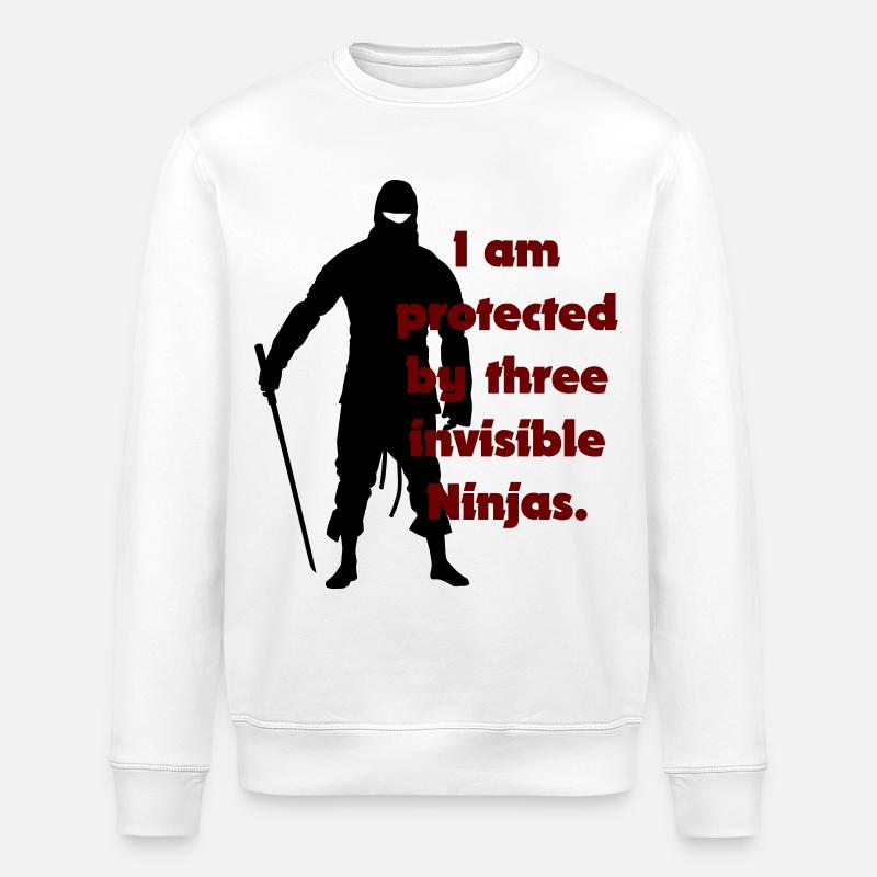 I am protected by three invisible ninjas - Stanley/Stella ROLLER Unisex Organic Sweatshirt - white