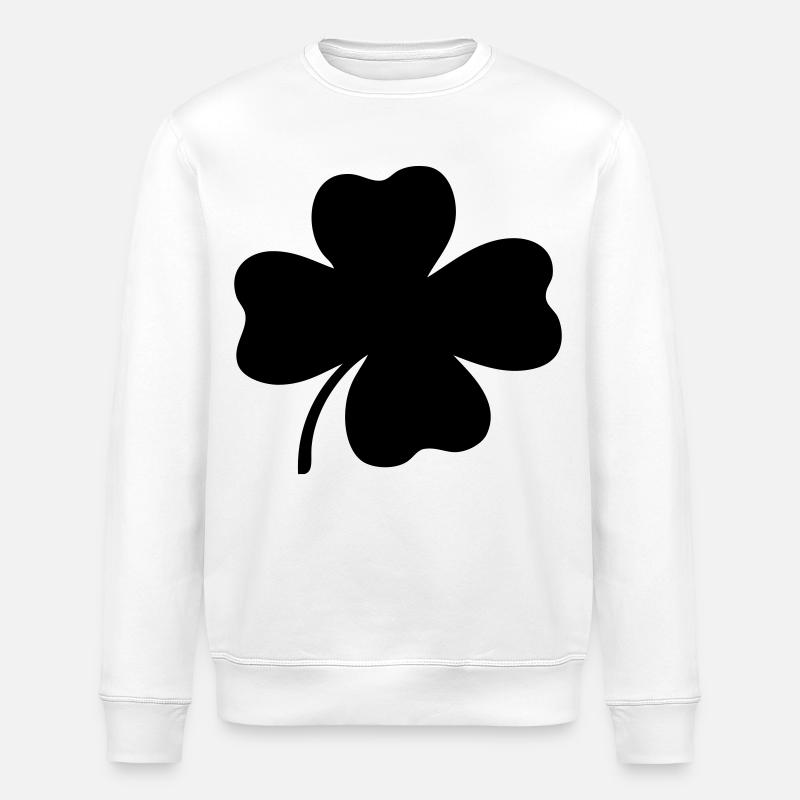 Trèfle à quatre feuilles - Sweat bio ROLLER Stanley/Stella Unisexe - blanc