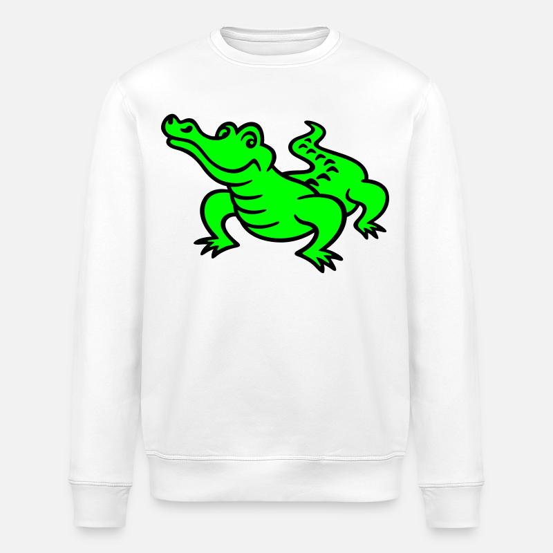 Crocodile (a) - Stanley/Stella Unisex Bio-Sweatshirt ROLLER - Weiß