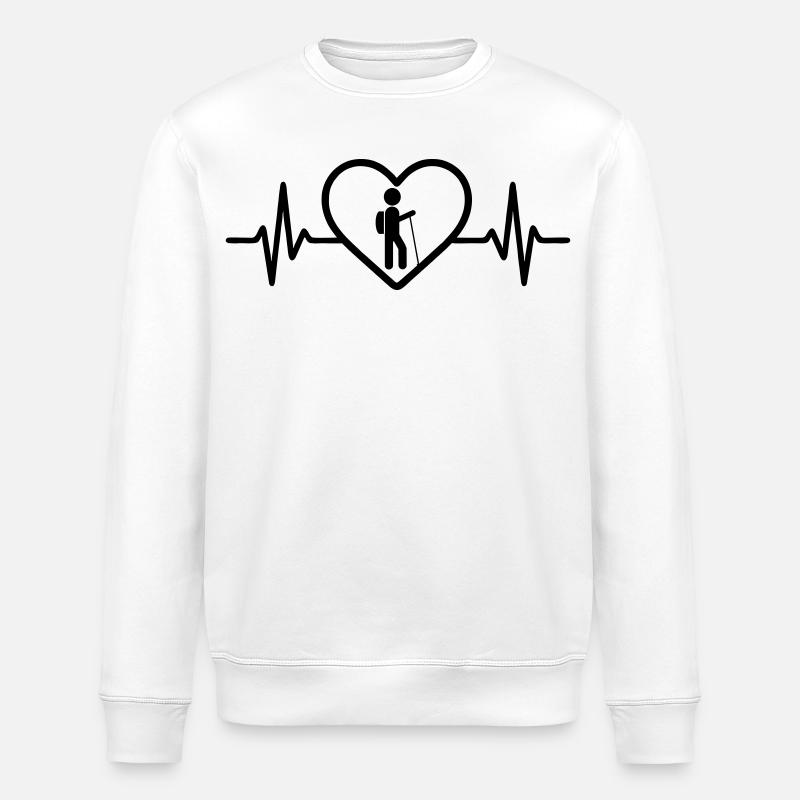 Wandern Berge Herz - Stanley/Stella Unisex Bio-Sweatshirt ROLLER - Weiß