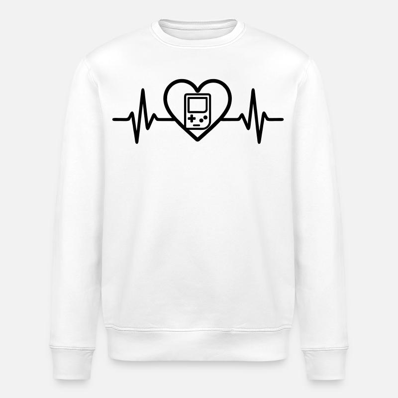 Heart Retrogaming – Console rétro portable - Sweat bio ROLLER Stanley/Stella Unisexe - blanc