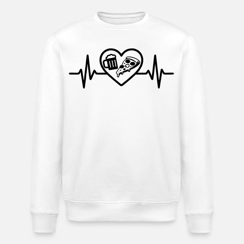 Herz Pizza Bier - Stanley/Stella Unisex Bio-Sweatshirt ROLLER - Weiß