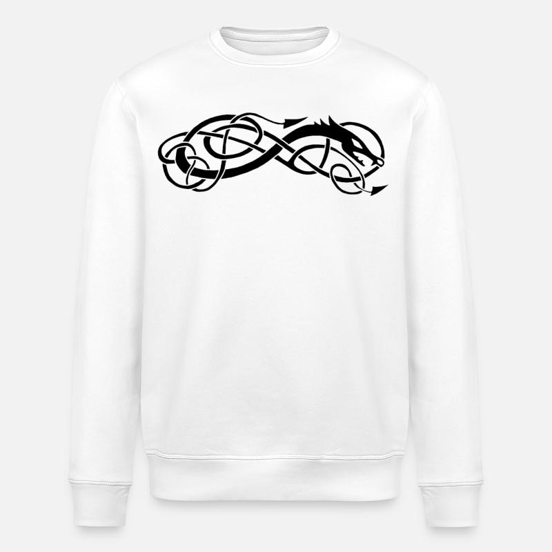 Serpent celte noir - Sweat bio ROLLER Stanley/Stella Unisexe - blanc