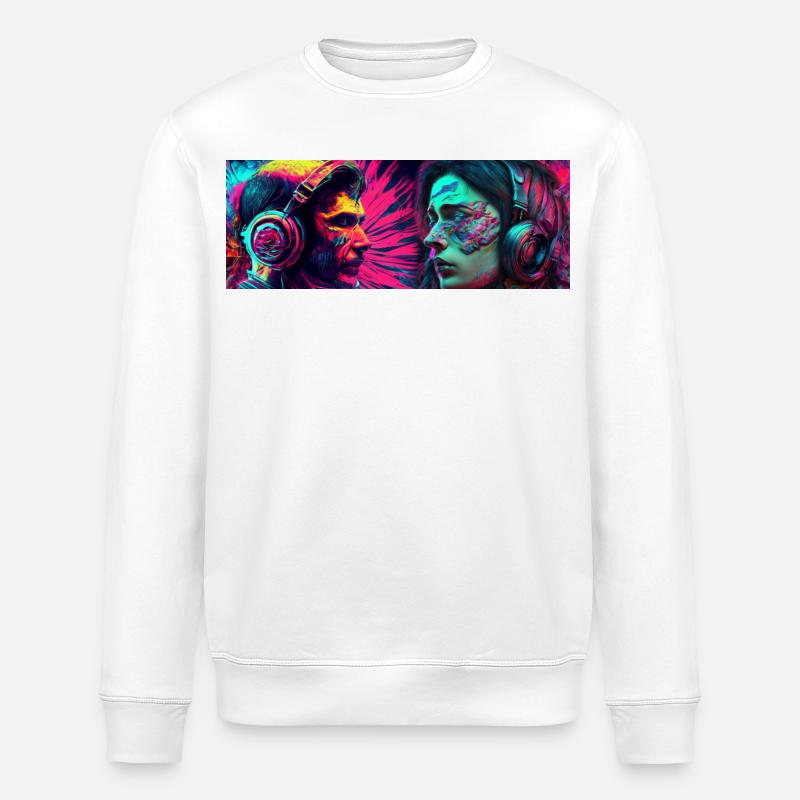 Music Psychedelic  - Stanley/Stella Unisex Bio-Sweatshirt ROLLER - Weiß