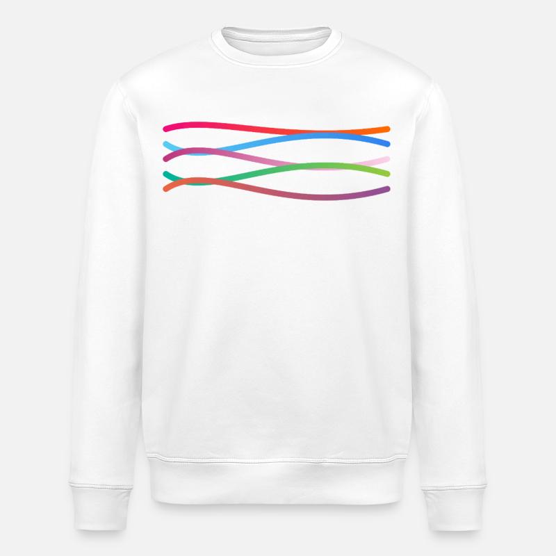 Bunte Wellenbänder  - Stanley/Stella Unisex Bio-Sweatshirt ROLLER - Weiß