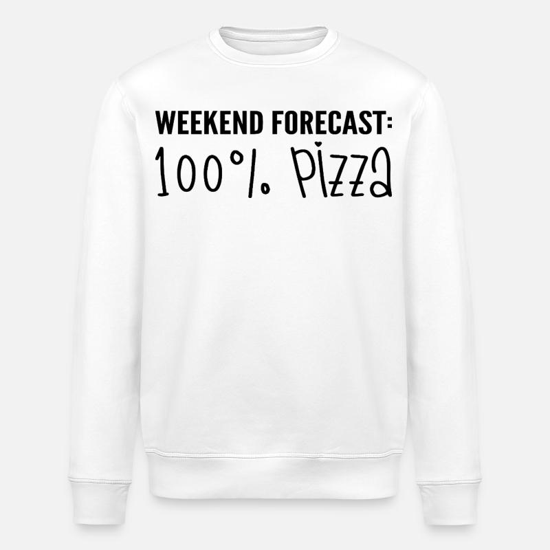 Weekend forecast : 100% pizza - Sweat bio ROLLER Stanley/Stella Unisexe - blanc
