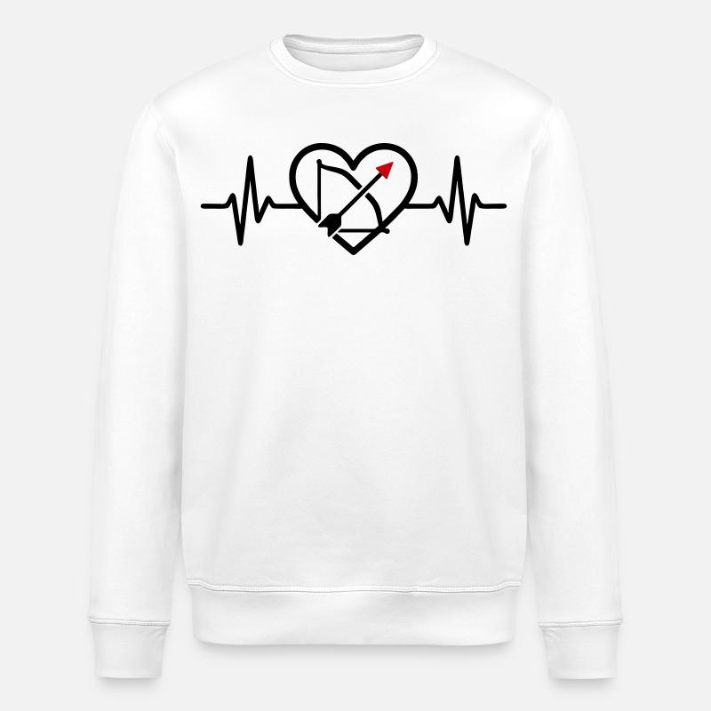 Bogenschießen Herz Pfeil Bogen Sport - Stanley/Stella Unisex Bio-Sweatshirt ROLLER - Weiß