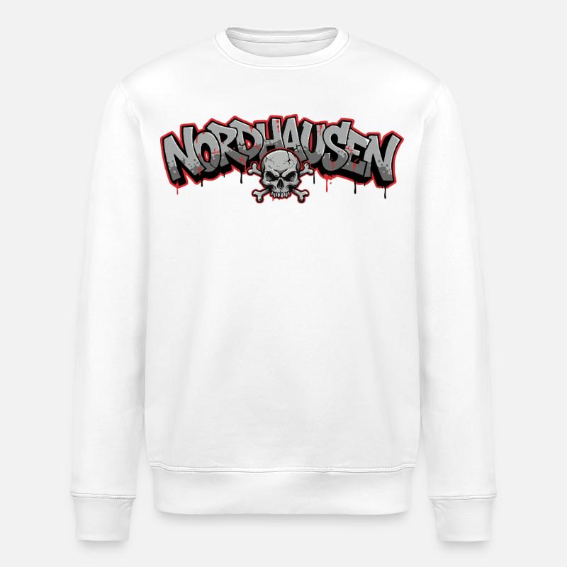 Nordhausen Graffiti Crâne Thuringe - Sweat bio ROLLER Stanley/Stella Unisexe - blanc