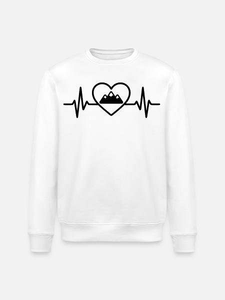 Heart Mountains Three Peaks - Stanley/Stella ROLLER Unisex Organic Sweatshirt - white