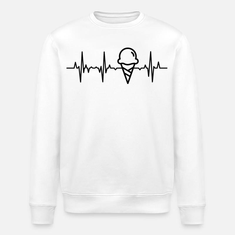 Palpitations cardiaques de la crème glacée - Sweat bio ROLLER Stanley/Stella Unisexe - blanc