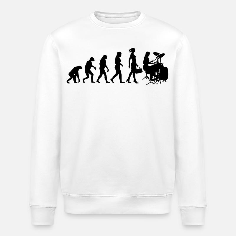 Evolution Schlagzeugerin Percussion Drummer - Stanley/Stella Unisex Bio-Sweatshirt ROLLER - Weiß