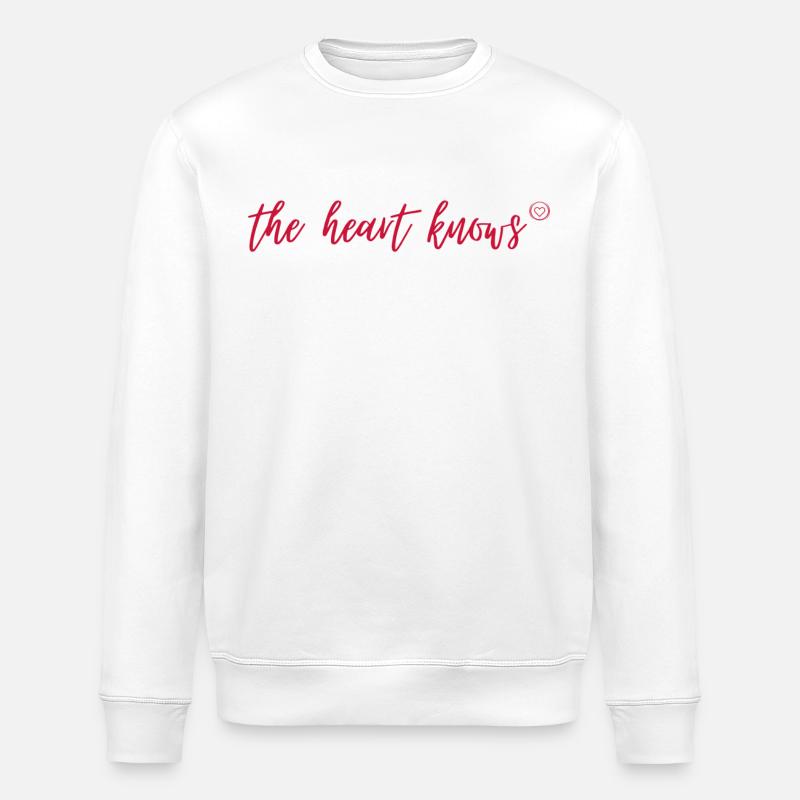 The Heart Knows (red) - Stanley/Stella Unisex Bio-Sweatshirt ROLLER - Weiß
