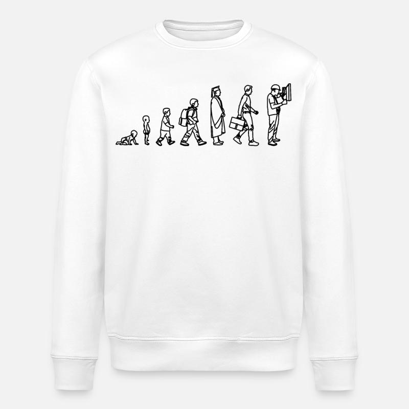 Elektriker Evolution - Stanley/Stella Unisex Bio-Sweatshirt ROLLER - Weiß