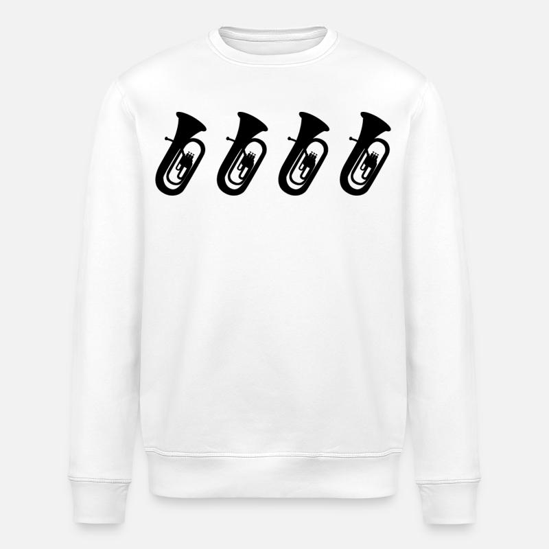 Tuba Skizze - Stanley/Stella Unisex Bio-Sweatshirt ROLLER - Weiß