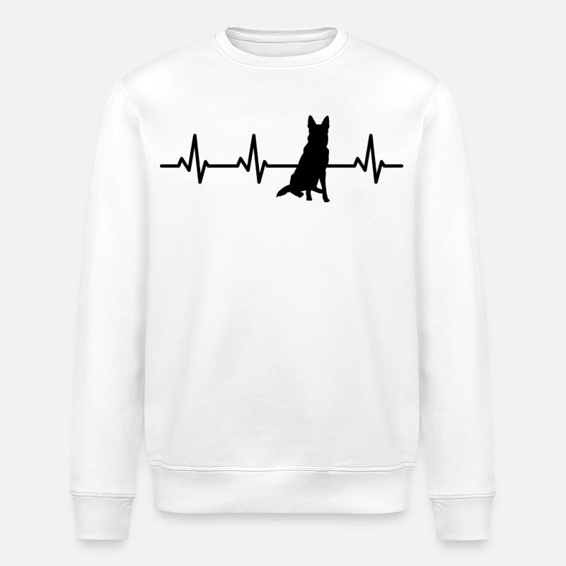 German Shepherd Heart Palpitations - Stanley/Stella ROLLER Unisex Organic Sweatshirt - white