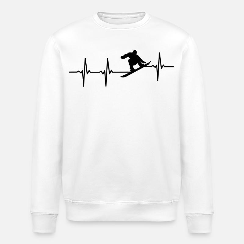 Snowboarder EKG - Stanley/Stella Unisex Bio-Sweatshirt ROLLER - Weiß