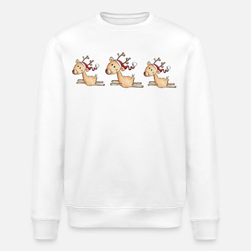 Trois Renne de Noël - Sweat bio ROLLER Stanley/Stella Unisexe - blanc
