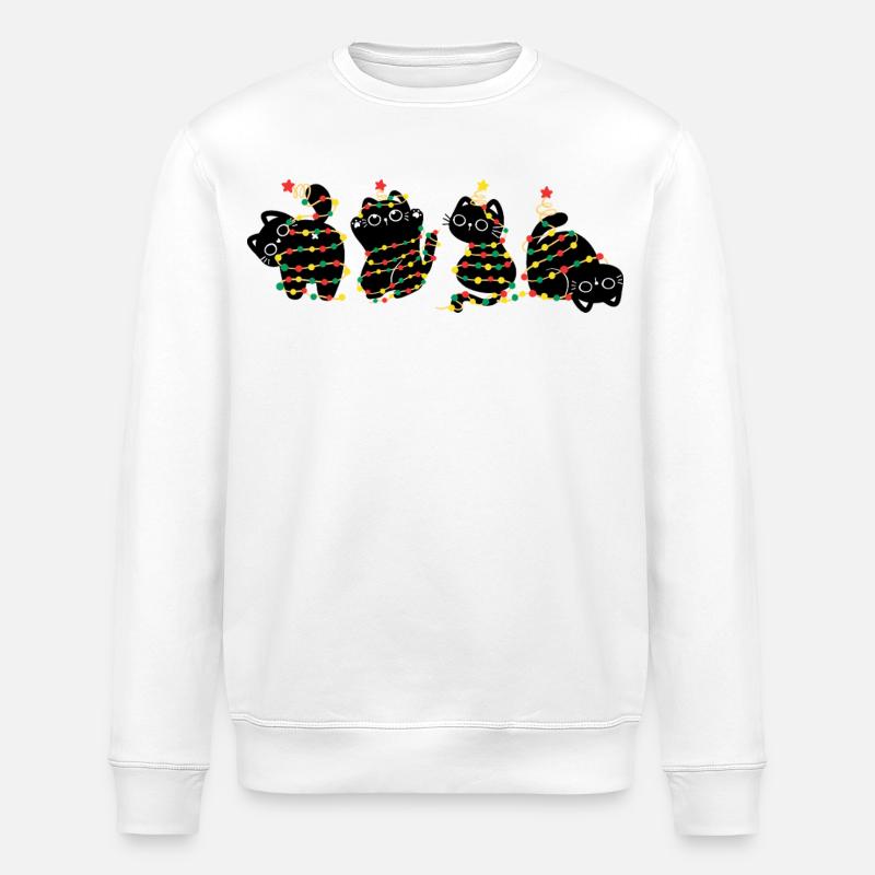 Chat à Noël - Sweat bio ROLLER Stanley/Stella Unisexe - blanc