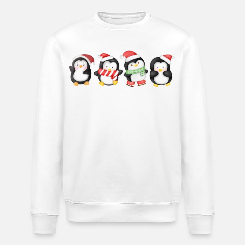 Drôle de pinguin Noël - Sweat bio ROLLER Stanley/Stella Unisexe - blanc