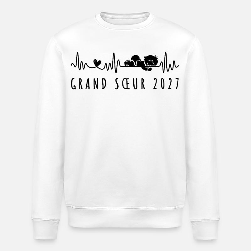 Future Grande Sœur 2027 Annonce Grossesse - Stanley/Stella Unisex Bio-Sweatshirt ROLLER - Weiß