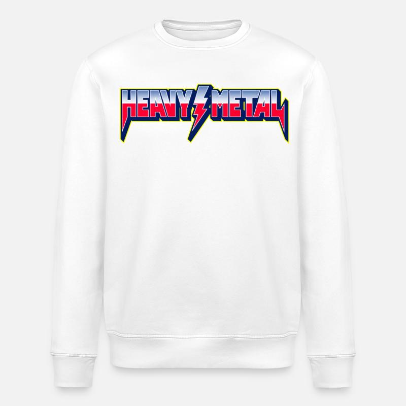 Heavy Metal 3D-Logo mit Blitz - Stanley/Stella Unisex Bio-Sweatshirt ROLLER - Weiß
