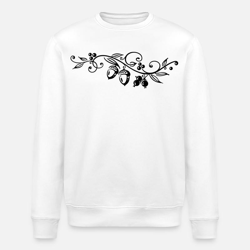 Eicheln Eichenblätter Herbst Wandern - Stanley/Stella Unisex Bio-Sweatshirt ROLLER - Weiß