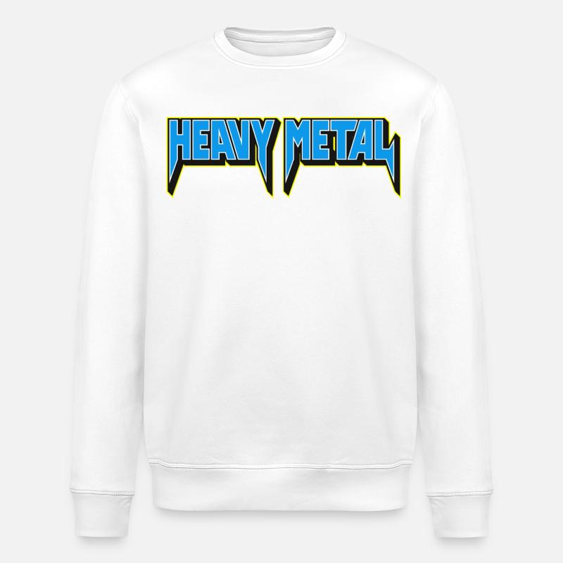 Heavy Metal typografisches Emblem - Stanley/Stella Unisex Bio-Sweatshirt ROLLER - Weiß