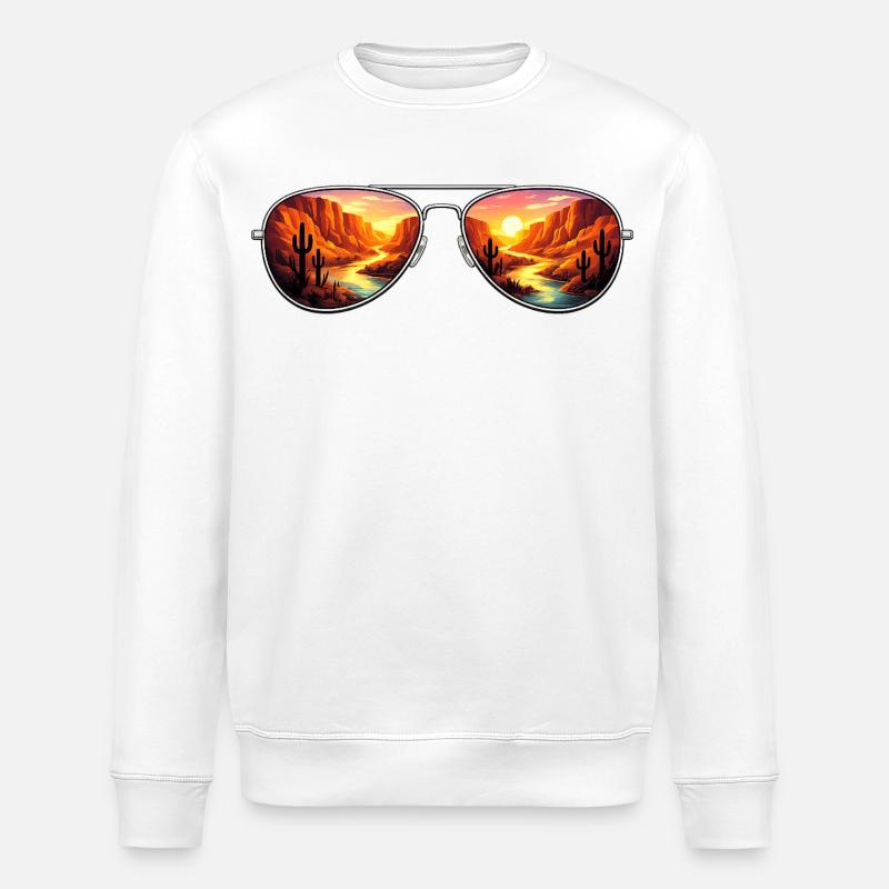 Desert Canyon Sunset Aviator - Stanley/Stella Unisex Bio-Sweatshirt ROLLER - Weiß