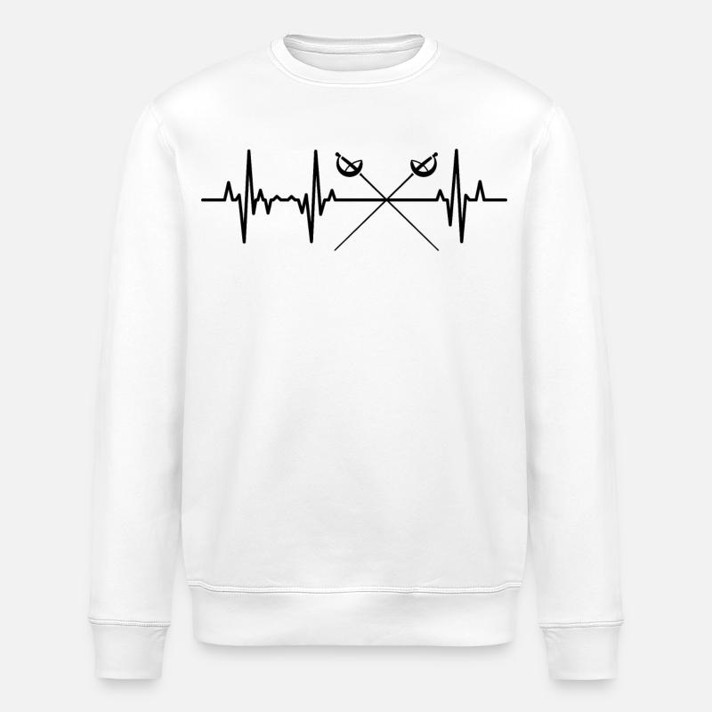 Fechten Herzlinie EKG - Stanley/Stella Unisex Bio-Sweatshirt ROLLER - Weiß