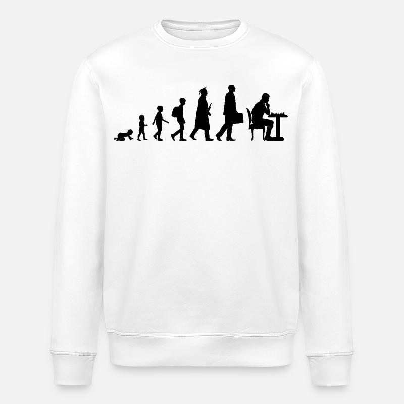 Entwicklung des Schachs - Stanley/Stella Unisex Bio-Sweatshirt ROLLER - Weiß