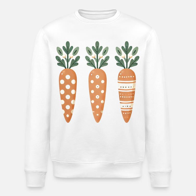 Niedliche Ostern Karottenmuster - Stanley/Stella Unisex Bio-Sweatshirt ROLLER - Weiß