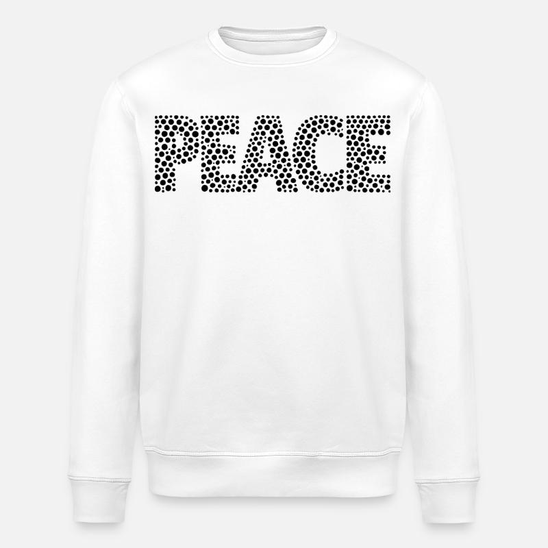 PEACE with points - Stanley/Stella ROLLER Unisex Organic Sweatshirt - white