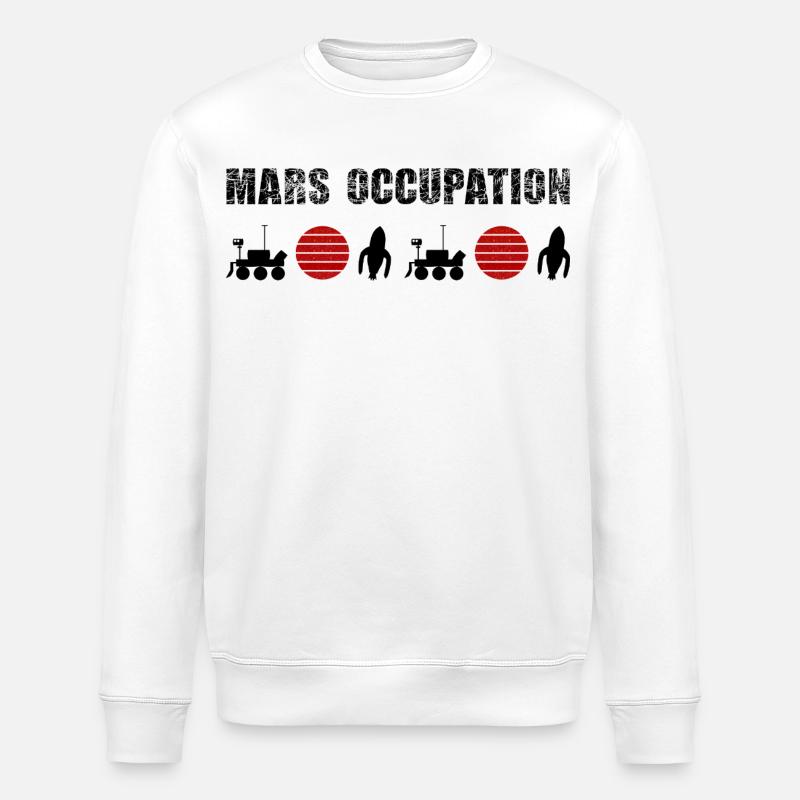 Double Mars Red Sun Constellation - Stanley/Stella ROLLER Unisex Organic Sweatshirt - white