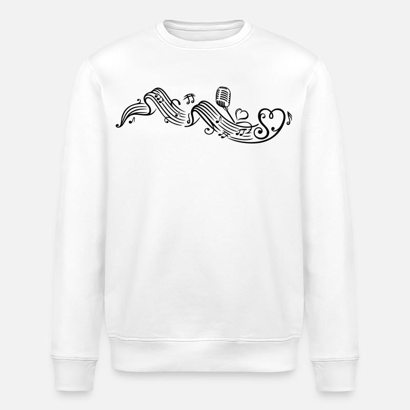 Notenblatt mit microphon, music, notes, clef - Sweat bio ROLLER Stanley/Stella Unisexe - blanc