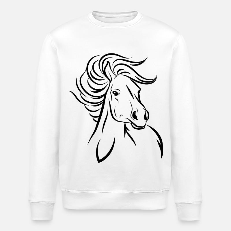 Horse Pferd - Stanley/Stella Unisex Bio-Sweatshirt ROLLER - Weiß