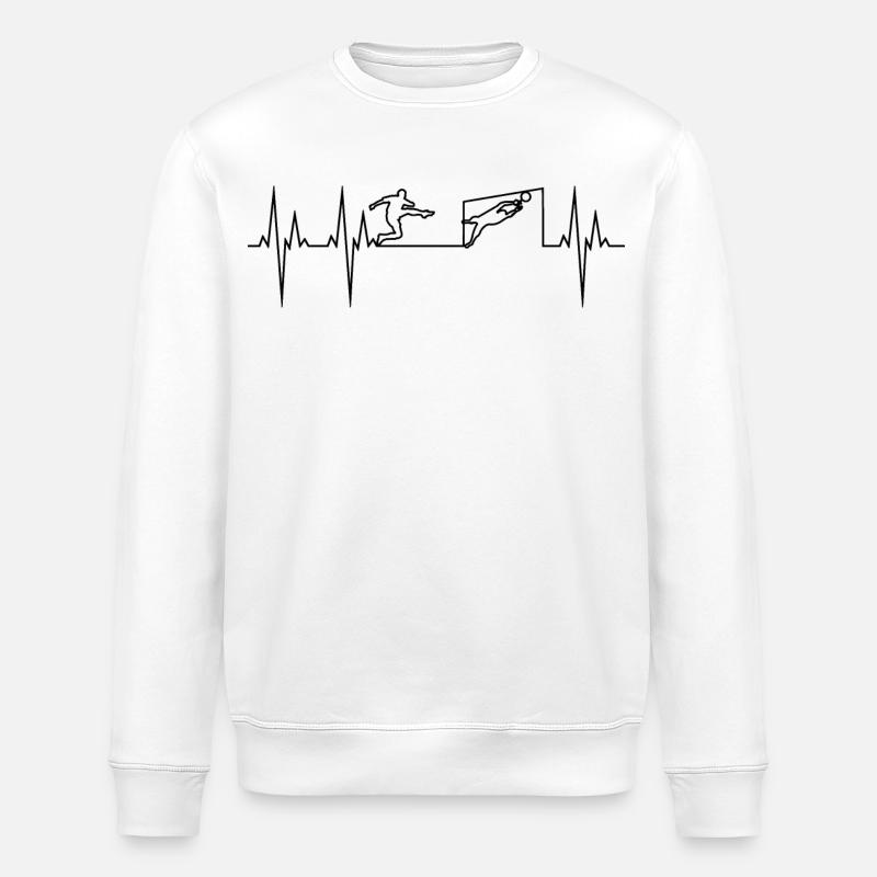 Fußball Elektrokardiogramm EKG - Stanley/Stella Unisex Bio-Sweatshirt ROLLER - Weiß
