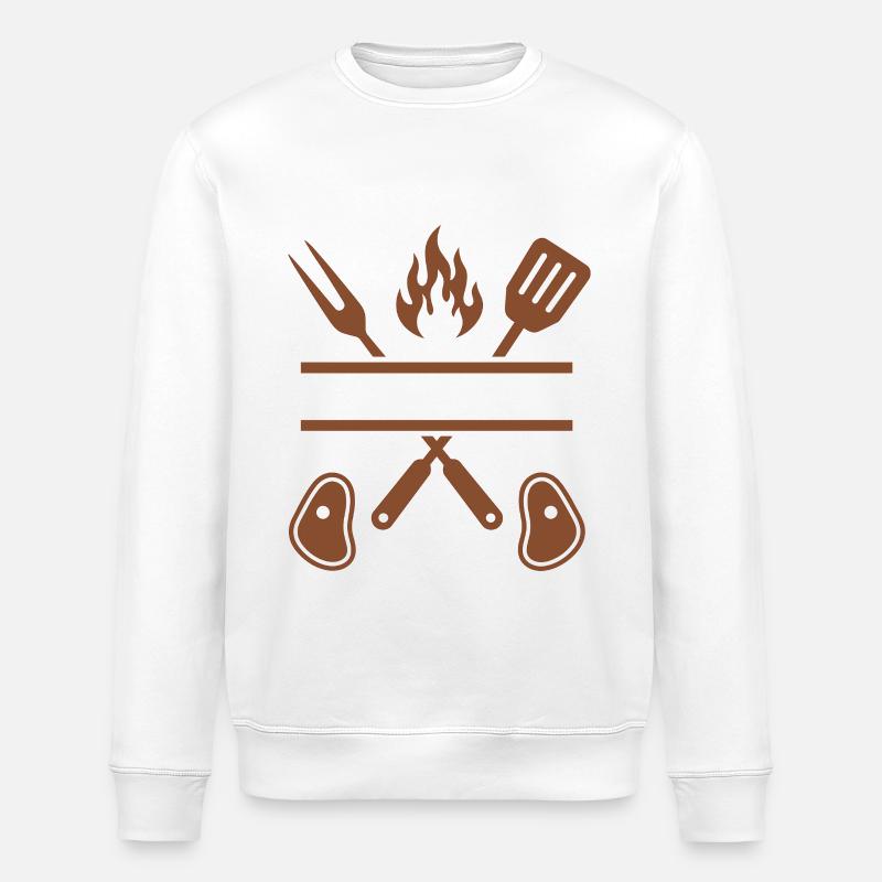 Barbecuing is a man's thing - Stanley/Stella ROLLER Unisex Organic Sweatshirt - white