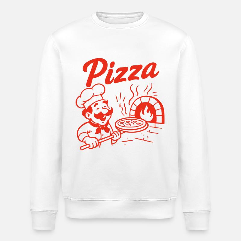 Pizza Maker Retro Design - Stanley/Stella ROLLER Unisex Organic Sweatshirt - white